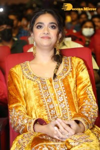 Actress Keerthy Suresh in a yellow dress