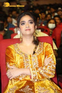 Actress Keerthy Suresh in a yellow dress