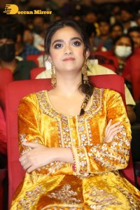 Actress Keerthy Suresh in a yellow dress