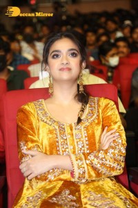 Actress Keerthy Suresh in a yellow dress