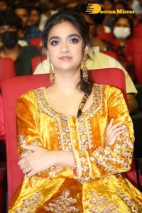 Actress Keerthy Suresh in a yellow dress