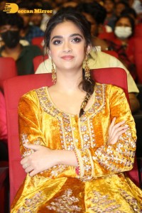 Actress Keerthy Suresh in a yellow dress