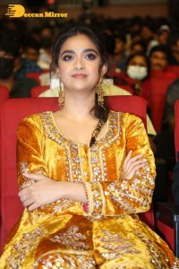 Actress Keerthy Suresh in a yellow dress