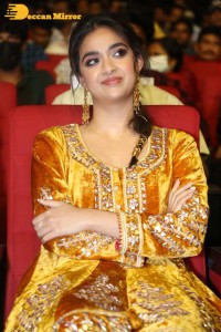 Actress Keerthy Suresh in a yellow dress