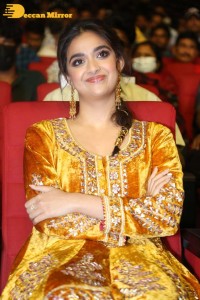 Actress Keerthy Suresh in a yellow dress