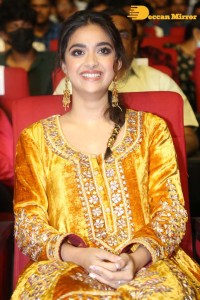 Actress Keerthy Suresh in a yellow dress