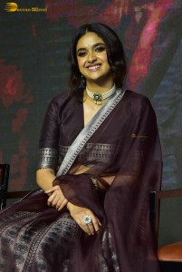 actress keerthy suresh in a brown lehenga choli at a function