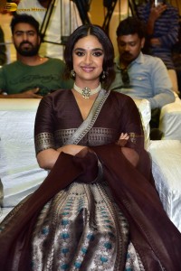 actress keerthy suresh in a brown lehenga choli at a function