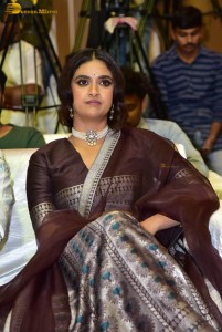 actress keerthy suresh in a brown lehenga choli at a function