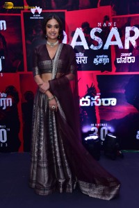 actress keerthy suresh in a brown lehenga choli at a function