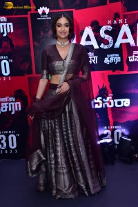 actress keerthy suresh in a brown lehenga choli at a function