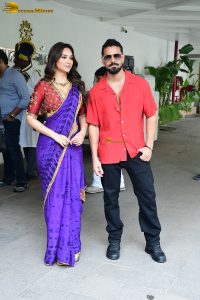 Suniel Shetty, Sooraj Pancholi, and Akanksha Sharma promote ‘Kesari Veer’ in Juhu