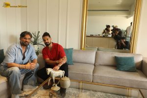 Suniel Shetty, Sooraj Pancholi, and Akanksha Sharma promote ‘Kesari Veer’ in Juhu