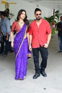 Suniel Shetty, Sooraj Pancholi, and Akanksha Sharma promote ‘Kesari Veer’ in Juhu