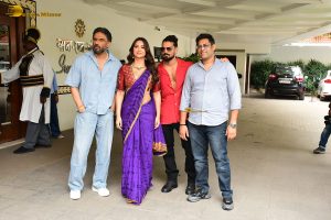Suniel Shetty, Sooraj Pancholi, and Akanksha Sharma promote ‘Kesari Veer’ in Juhu