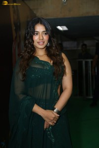 actress ketika sharma glamorous looks in a green lehenga choli at a function