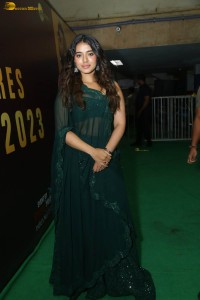 actress ketika sharma glamorous looks in a green lehenga choli at a function