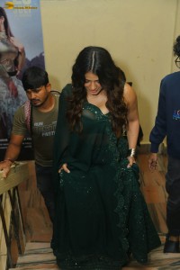 actress ketika sharma glamorous looks in a green lehenga choli at a function