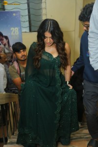 actress ketika sharma glamorous looks in a green lehenga choli at a function