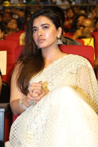 Ketika Sharma cute in a cream color saree at bro movie function