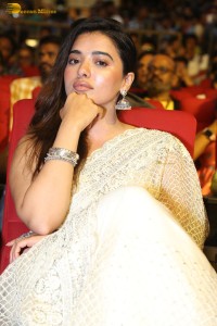 Ketika Sharma cute in a cream color saree at bro movie function