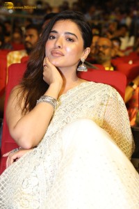 Ketika Sharma cute in a cream color saree at bro movie function