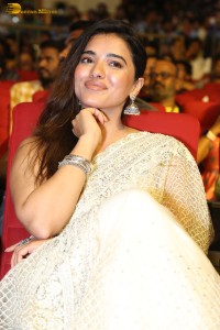 Ketika Sharma cute in a cream color saree at bro movie function