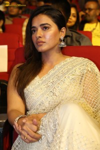 Ketika Sharma cute in a cream color saree at bro movie function