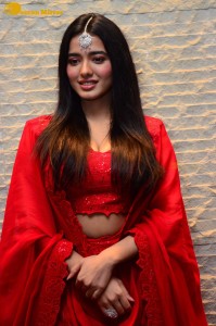 Ketika Sharma dressed in red while attending a movie function