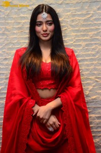Ketika Sharma dressed in red while attending a movie function