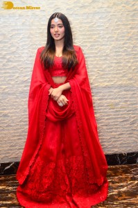 Ketika Sharma dressed in red while attending a movie function