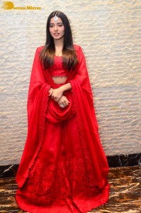 Ketika Sharma dressed in red while attending a movie function
