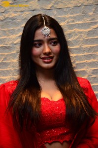 Ketika Sharma dressed in red while attending a movie function