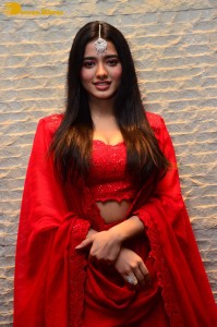 Ketika Sharma dressed in red while attending a movie function