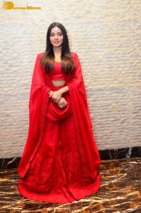 Ketika Sharma dressed in red while attending a movie function