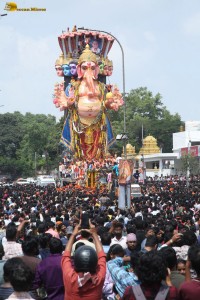 Khairatabad Ganesh Visarjan in Hussain Sagar on September 17, 2024