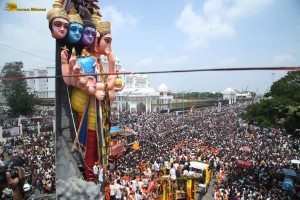 Khairatabad Ganesh Visarjan in Hussain Sagar on September 17, 2024
