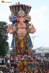 Khairatabad Ganesh Visarjan in Hussain Sagar on September 17, 2024