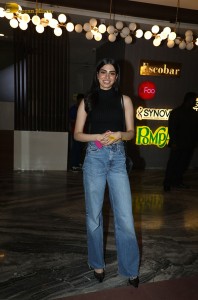 actress Khushi Kapoor in a black top and denim jeans