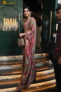 bollywood actress Khushi Kapoor, also daughter of legendary sridevi and sister of janhvi kapoor, spotted in a saree at a function