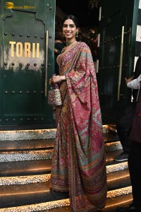 bollywood actress Khushi Kapoor, also daughter of legendary sridevi and sister of janhvi kapoor, spotted in a saree at a function