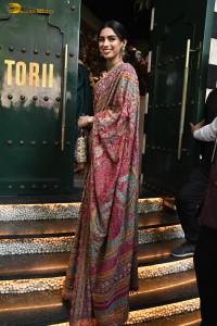bollywood actress Khushi Kapoor, also daughter of legendary sridevi and sister of janhvi kapoor, spotted in a saree at a function
