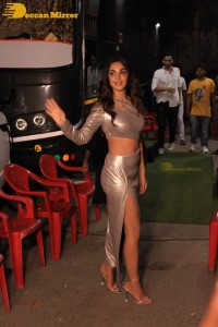 Kiara Advani in a silver color slit dress