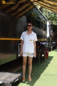 Bollywood actress Kiara Advani in white t-shirt and shorts