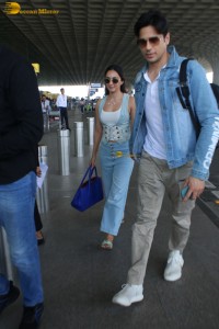 actress Kiara Advani spotted with her husband Sidharth malhotra at mumbai airport