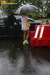 Kiara Advani in shorts seen at Mumbai Airport