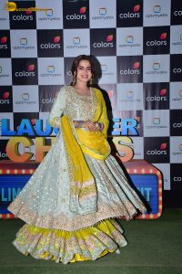 ‘Kis Kisko Pyaar Karoon 2’ cast Kapil Sharma, Ayesha Khan, Warina Hussain, Parul Gulati, and Tridha Choudhury, promote the film on the sets of 'Laughter Chef'