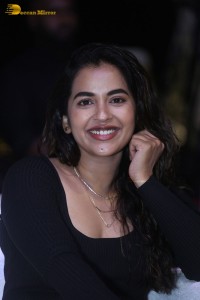 Telugu Actress Komalee Prasad in a black dress while attending a movie function