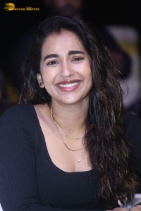 Telugu Actress Komalee Prasad in a black dress while attending a movie function