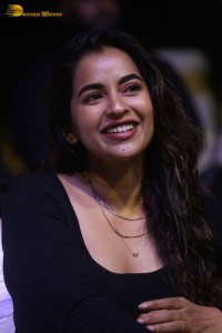 Telugu Actress Komalee Prasad in a black dress while attending a movie function